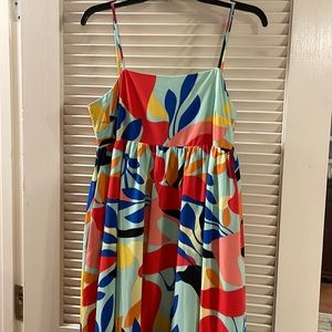 Super cute maxi dress! Size L. Bright colors!